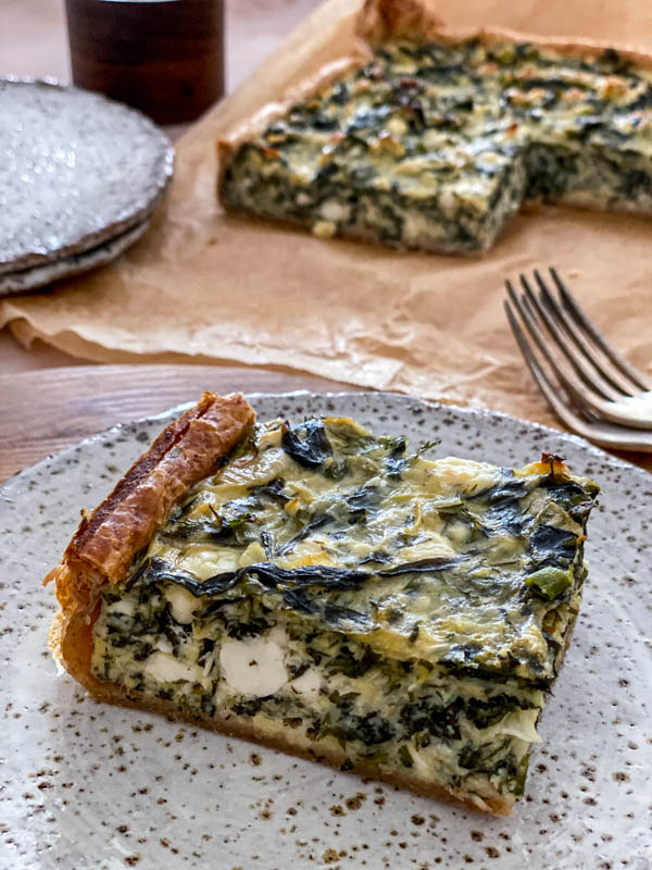 Greens, Ricotta and Feta Pie - Katy's Food Finds