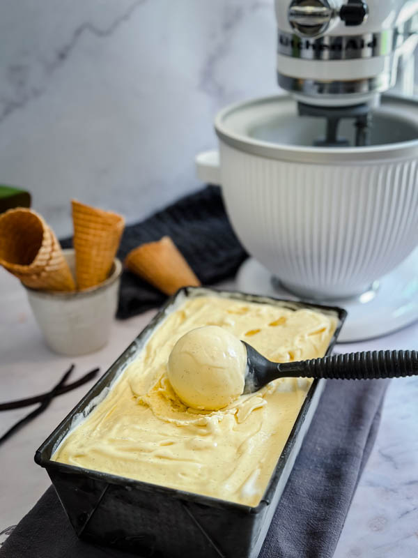 How to Make Vanilla Ice Cream in a Stand Mixer